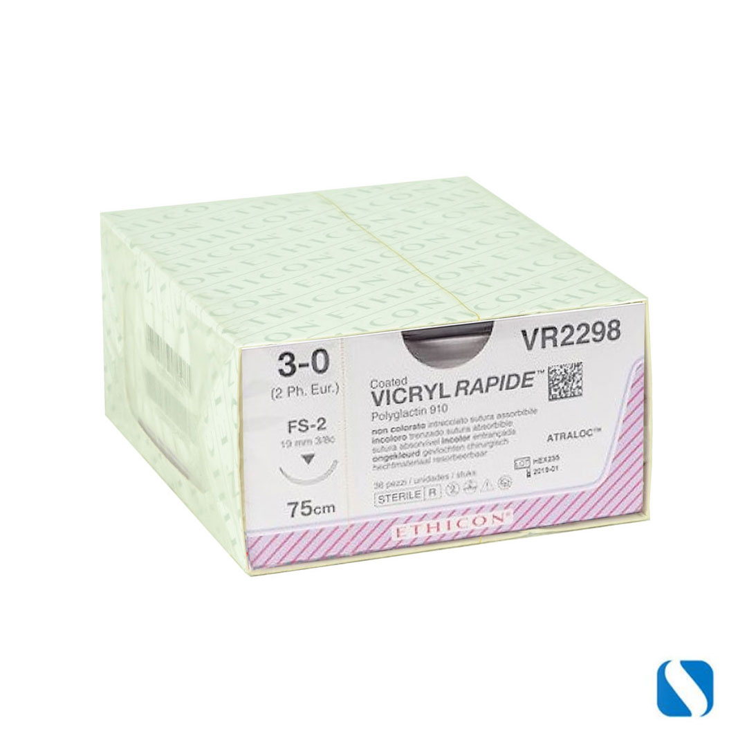 SUTURA ASSORBIBILE ETHICON VICRYL RAPID - 3/0 ago 19 mm - CF 36 pz
